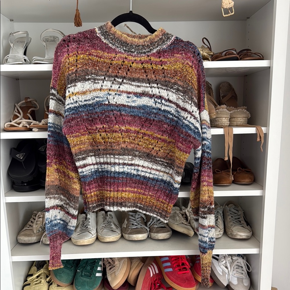 Central Park West Multicolor Striped Cozy Knit Sweater - Women's